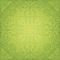 Green Retro vintage wallpaper vector mandala design backround Royalty Free Stock Photo