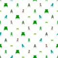 Green classical chairs silhouettes and rhombus pattern