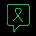 Green ribbon awareness, mental health and lymphoma, World Mental Health Day. The problem of cerebral palsy. The problem of organ t