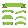 Green ribbon banners set Royalty Free Stock Photo