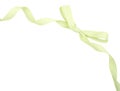 Green ribbon and bow isolated Royalty Free Stock Photo