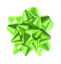 Green ribbon bow isolated on white background Royalty Free Stock Photo