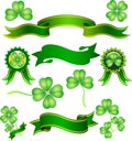 Green ribbon with clover