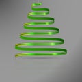 Green ribbon with gold lines in shape of abstract christmas tree