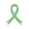 Green Ribbon international symbol of Mental Health Awareness Month or Week in May. Vector illustration in flat style