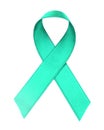 Green ribbon isolated on white. Mitochondrial diseases and kidney cancer