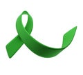 Green ribbon liver cancer awareness symbol. Scoliosis awareness day. June 26. Annual health awareness concept for banner