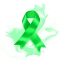 Realistic Green ribbon. Scoliosis, Mental health and other awareness symbol. Vector illustration Royalty Free Stock Photo