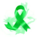 Realistic Green ribbon. Scoliosis, Mental health and other awareness symbol. Vector illustration Royalty Free Stock Photo
