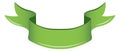 Green ribbon template. Blank curved cartoon flag