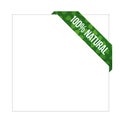 Green ribbon with words `100% natural` Royalty Free Stock Photo