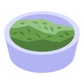 Green rice indian icon, isometric style