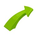 Green right arrow icon, cartoon style Royalty Free Stock Photo