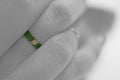 Green ring diamond fingers