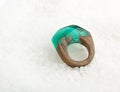 Green Ring Epoxy Resin Jewellery