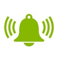 Green ringing bell vector icon