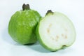 Half fresh organic ripe guava fruits