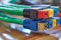 Green rj45 ethernet cable for high speed network connectivity and reliable data transfer solutions Royalty Free Stock Photo
