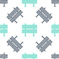 Green Road barrier icon isolated seamless pattern on white background. Restricted area which are in under construction Royalty Free Stock Photo