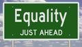 Green road sign for Equality Royalty Free Stock Photo