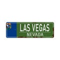 Green road sign Las Vegas in old grungy rusted style Royalty Free Stock Photo
