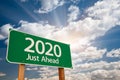 2020 Green Road Sign Over Clouds Royalty Free Stock Photo