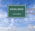 Road Sign to Excellence Royalty Free Stock Photo
