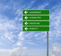 Road sign to leadership Royalty Free Stock Photo