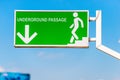 Green road sign - underground Royalty Free Stock Photo