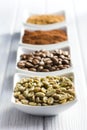 Green, roasted, ground and instant coffee