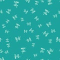 Green Robot icon isolated seamless pattern on green background. Vector Royalty Free Stock Photo