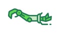 Green Robotic Arm: Future Tech, Sustainable Automation, vector design Generative AI Royalty Free Stock Photo