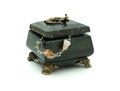 Green rock's small box and necklace Royalty Free Stock Photo