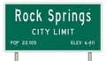 Rendering of a green Wyoming highway sign with city information Royalty Free Stock Photo