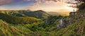 Green Rocky moutain at sunset - Slovakia Royalty Free Stock Photo