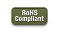 Green rohs compliant badge emblem for electronics and manufacturing industry standards Royalty Free Stock Photo