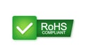 Green RoHS. Logo, icon, label. Quality mark Business icon Vector stock illustration Royalty Free Stock Photo