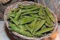 Green Romano Beans for Sale in Market Royalty Free Stock Photo