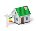 Green roof house energy label Royalty Free Stock Photo
