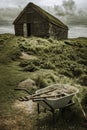 Green roof house in faroe