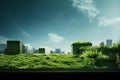 Green rooftop with sustainable design eco friendly background