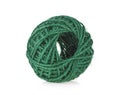 Green rope coil on white background. Household rope Royalty Free Stock Photo