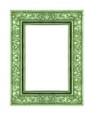 green rose frame isolated on white background and clipping path Royalty Free Stock Photo