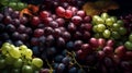 Green and rose grapes background, generative AI. Royalty Free Stock Photo