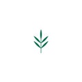 Green rosemary twig, shoot, sprig. Icon Isolated on white. Logo for eco company Royalty Free Stock Photo