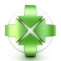 Green rotation, arrow sign. 3D