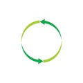 Green rotation arrows logo symbol vector