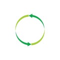 Green rotation arrows logo symbol vector