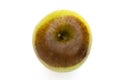 Green rotten apple on a white background Royalty Free Stock Photo