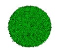 Green round astroturf rug with grass texture